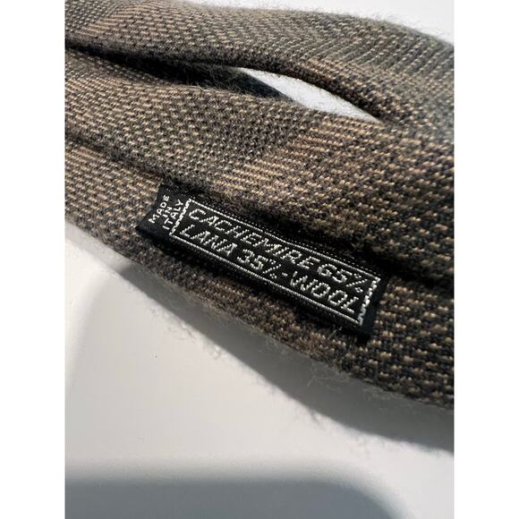 Vintage Brioni Cashmere Wool Made in Italy Men's Necktie Green Tan Stripes JL - Picture 5 of 8